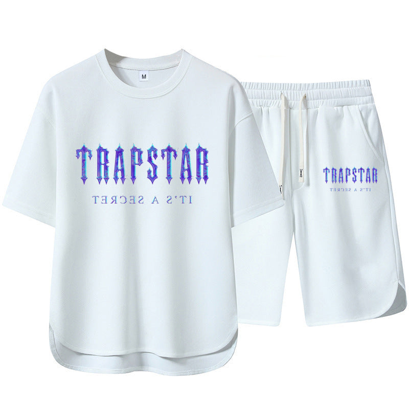 Short Sleeve Shorts Set Casual Versatile Sports Crew Neck Thin T-Shirt Unisex Two-Piece Set