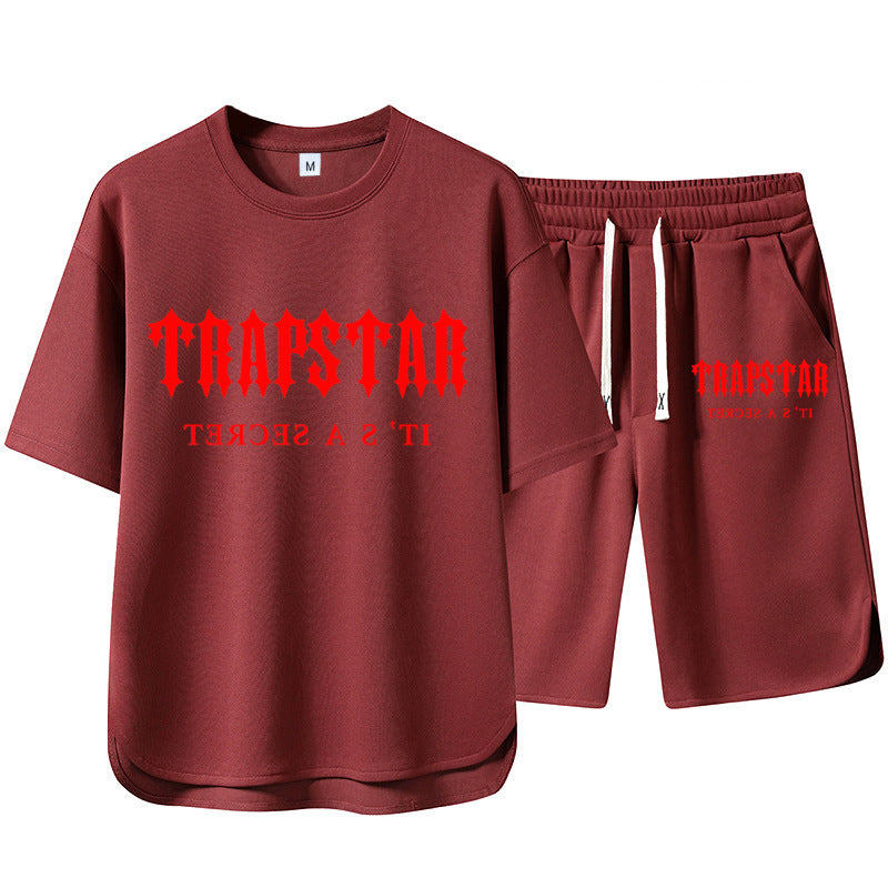 Short Sleeve Shorts Set Casual Versatile Sports Crew Neck Thin T-Shirt Unisex Two-Piece Set