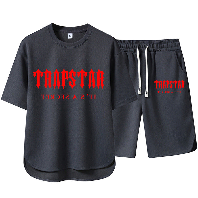 Short Sleeve Shorts Set Casual Versatile Sports Crew Neck Thin T-Shirt Unisex Two-Piece Set