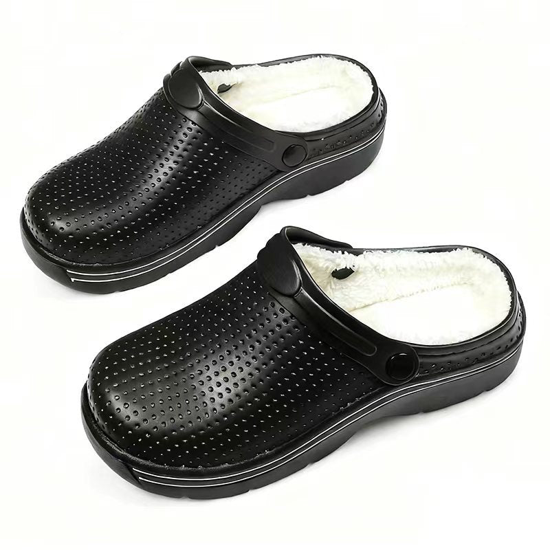 Comfortable Cotton Slippers for Home Use, Warm and Non-Slip Winter Indoor Slippers with Soft Fleece Lining