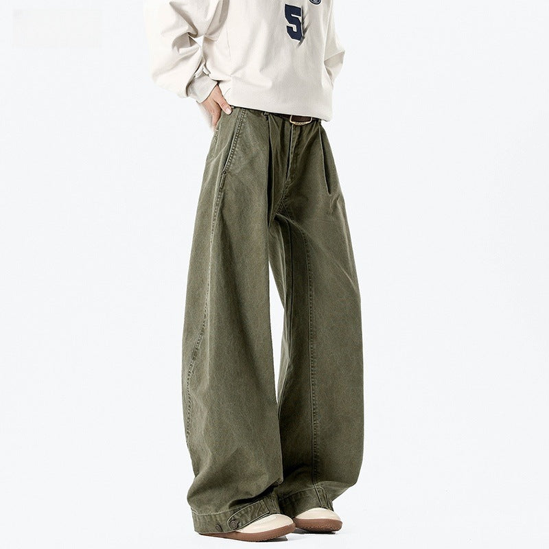Loose straight vintage workwear casual pants