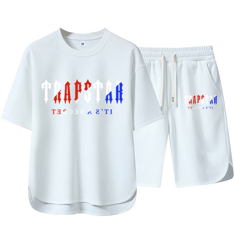 Short Sleeve Shorts Set Casual Versatile Sports Crew Neck Thin T-Shirt Unisex Two-Piece Set