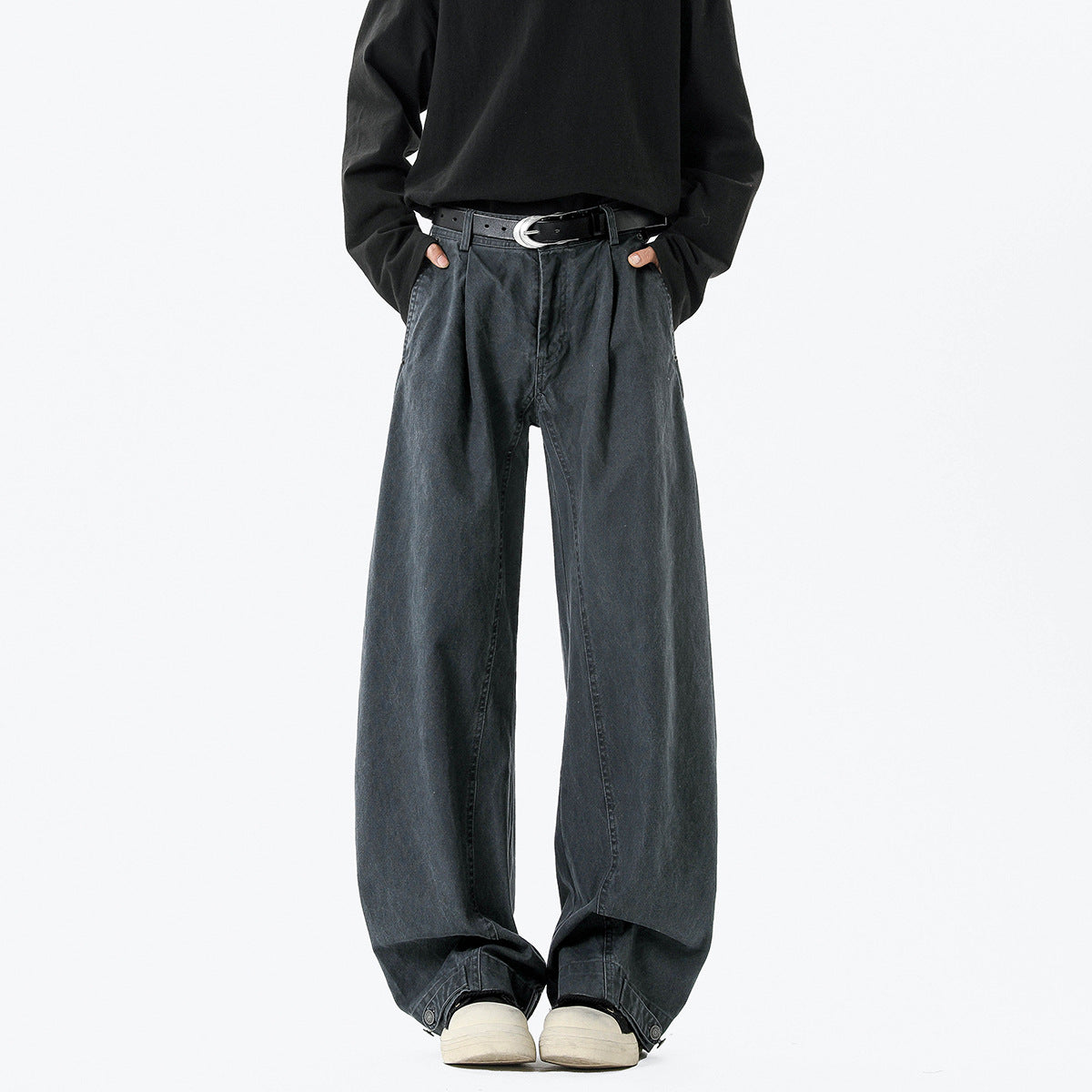 Loose straight vintage workwear casual pants