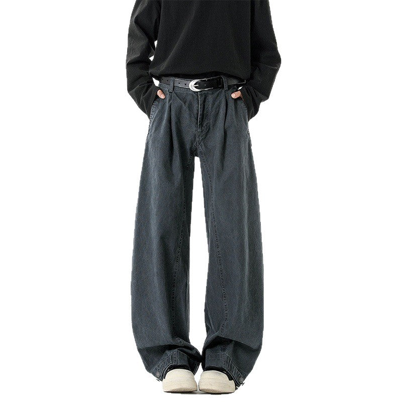Loose straight vintage workwear casual pants