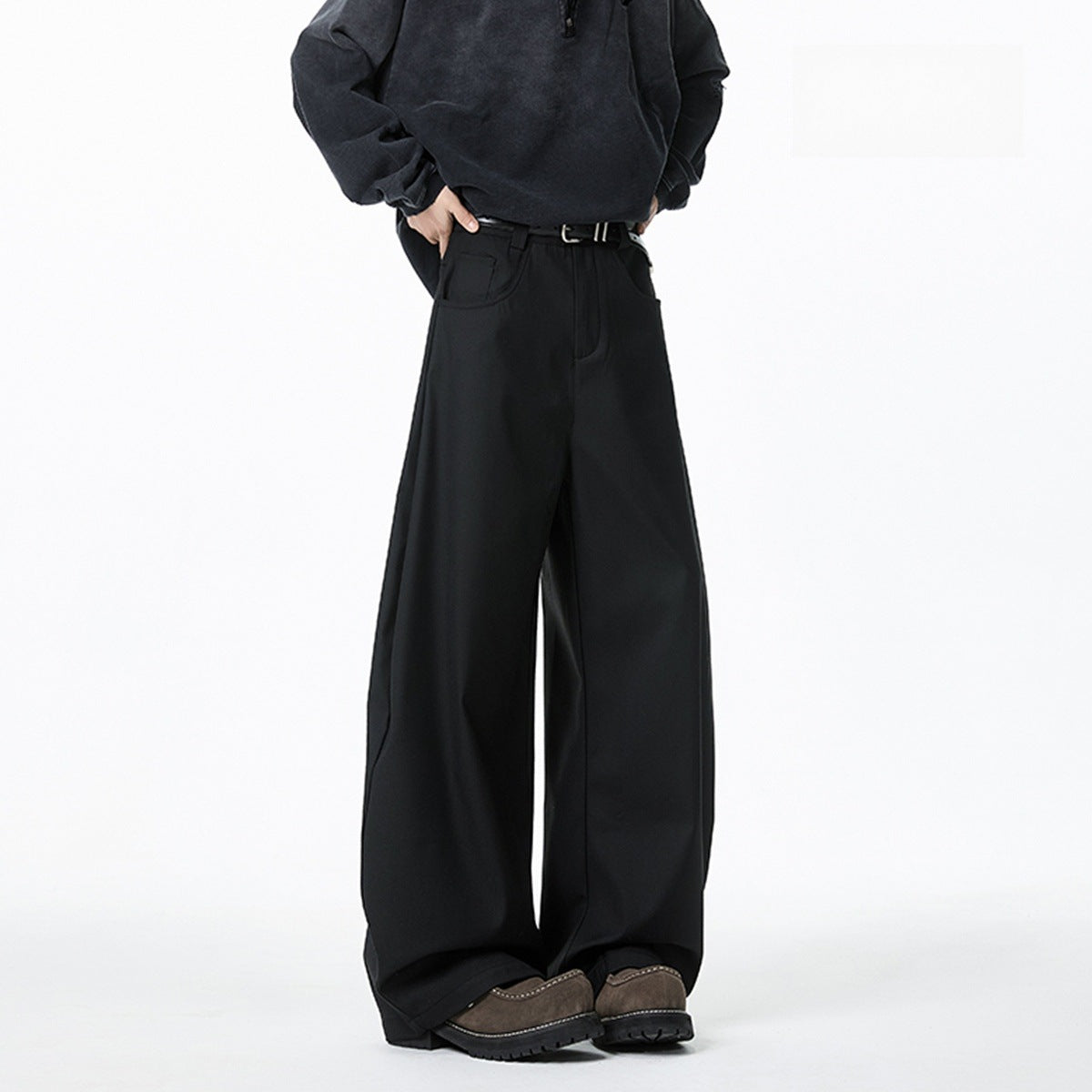 Spring slimming versatile curved knife trousers