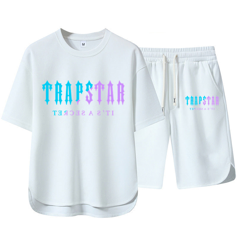 Short Sleeve Shorts Set Casual Versatile Sports Crew Neck Thin T-Shirt Unisex Two-Piece Set