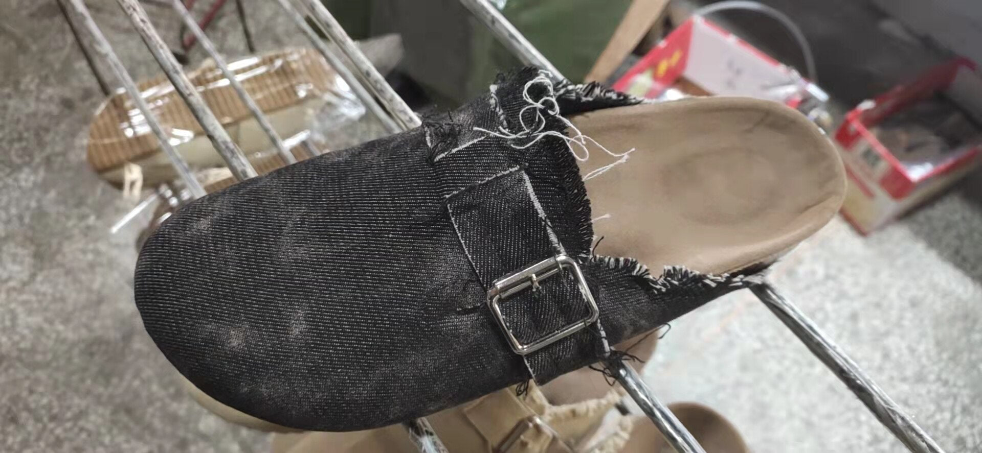 women's faux suede wedge slippers and Adjustable Buckle women's faux suede wedge slippers