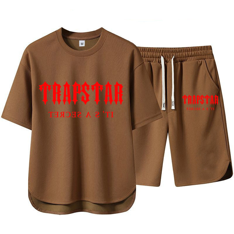Short Sleeve Shorts Set Casual Versatile Sports Crew Neck Thin T-Shirt Unisex Two-Piece Set