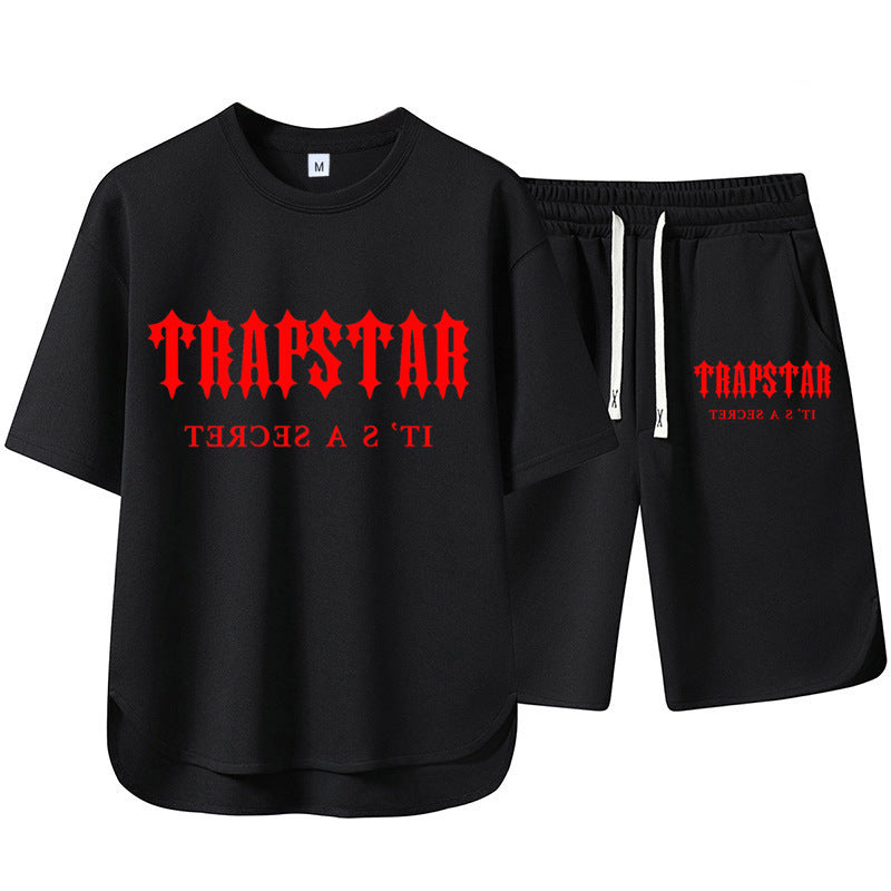 Short Sleeve Shorts Set Casual Versatile Sports Crew Neck Thin T-Shirt Unisex Two-Piece Set