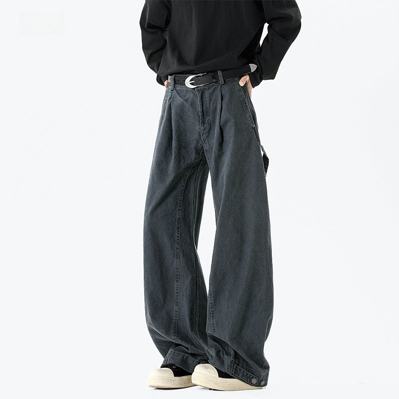 Loose straight vintage workwear casual pants