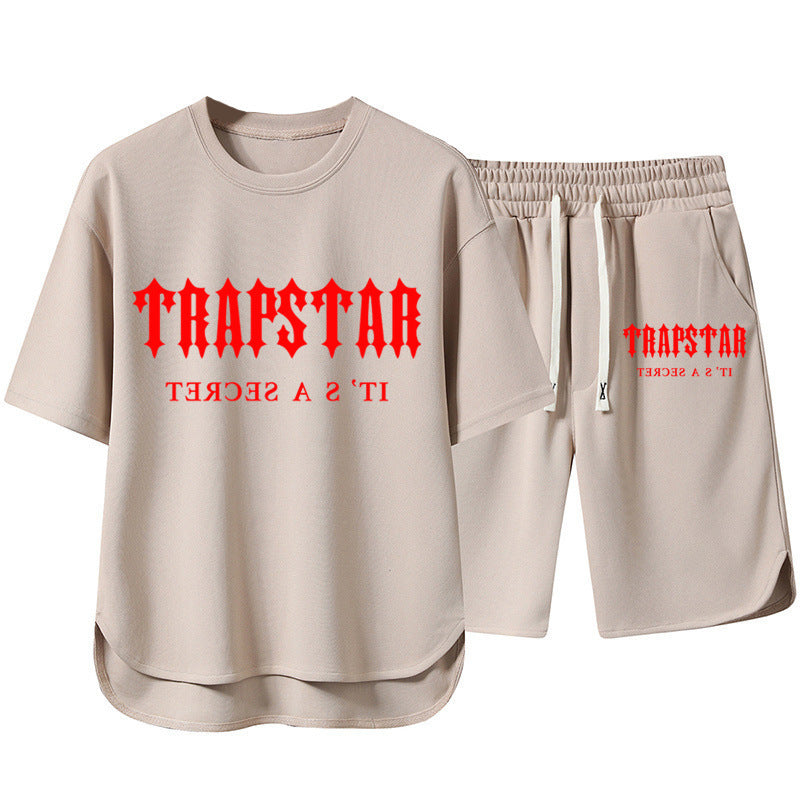 Short Sleeve Shorts Set Casual Versatile Sports Crew Neck Thin T-Shirt Unisex Two-Piece Set