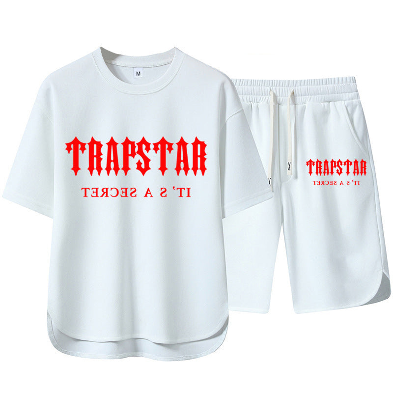 Short Sleeve Shorts Set Casual Versatile Sports Crew Neck Thin T-Shirt Unisex Two-Piece Set