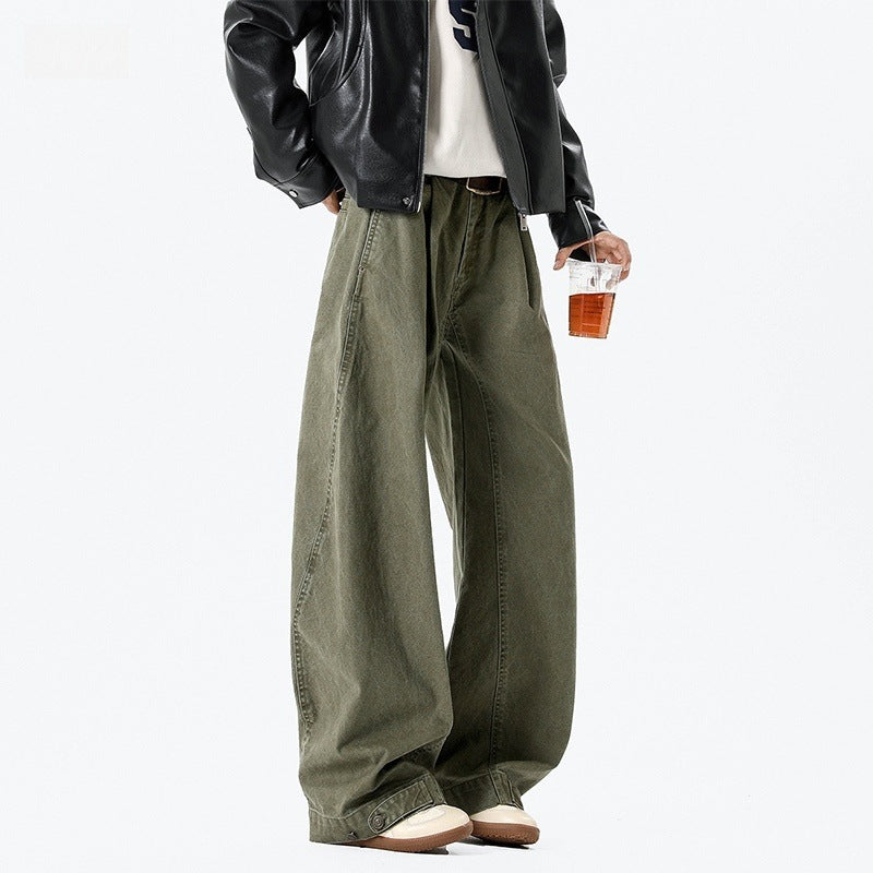 Loose straight vintage workwear casual pants