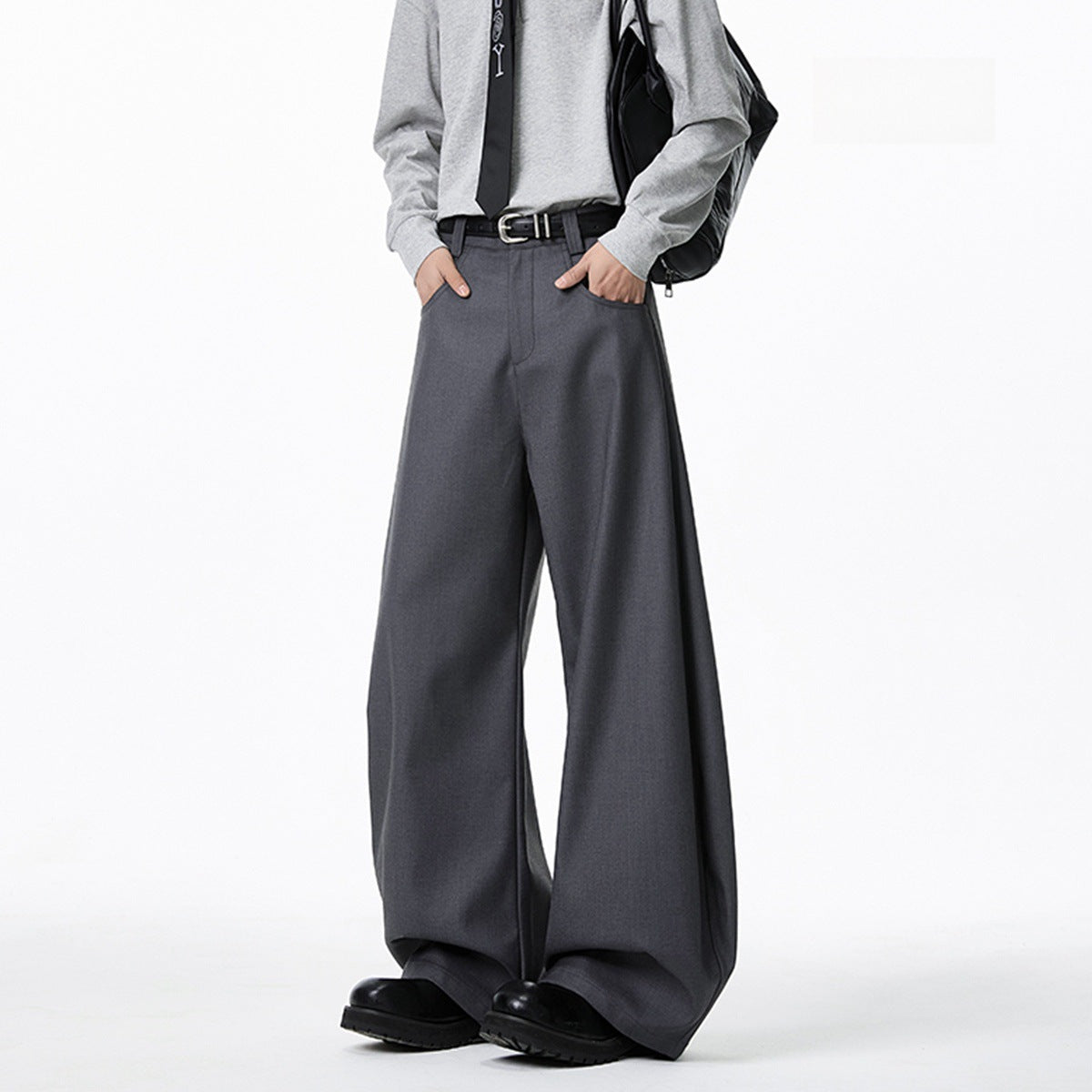 Spring slimming versatile curved knife trousers